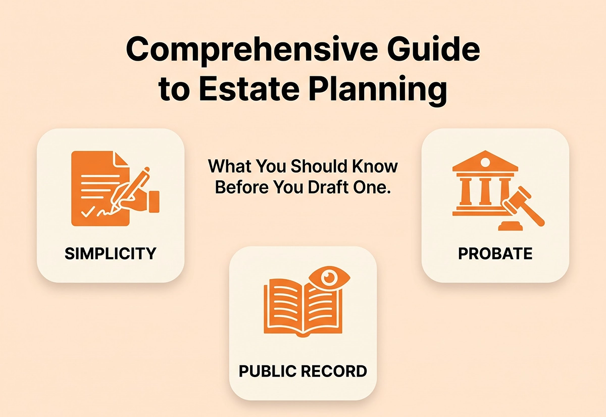 Estate planning covers simplicity of a will, public record status and the probate process