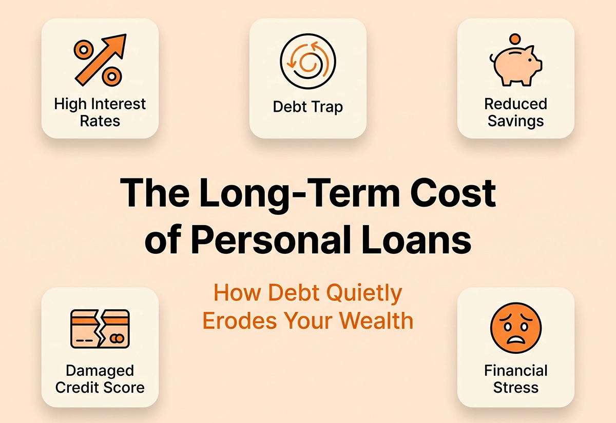 Personal loan debt trap affecting long-term wealth creation and savings in India
